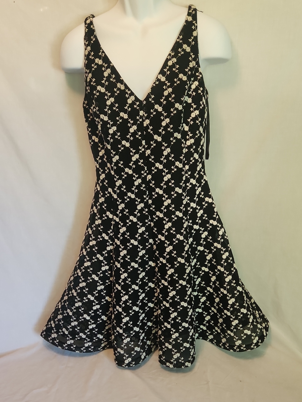 Lauren Ralph Lauren Black Dress with White Floral Lattice